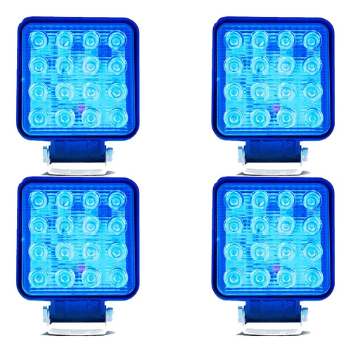 4 Und Farol Led Lente Azul 16 Leds 48w Pulverizador Agricola