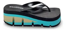 Comprar Ojotas Altas Negro Aqua Con Plataforma. Taco