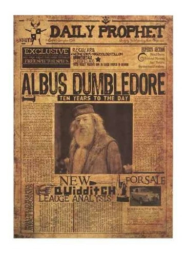 Póster Cartel Albus Dumbledore Harry Potter Daily Prophet