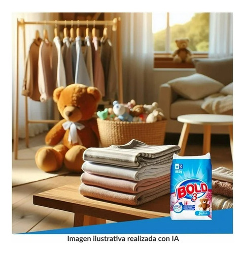 8 Pzas Detergente En Polvo Bold 3 Cariñitos De Mamá 850 G