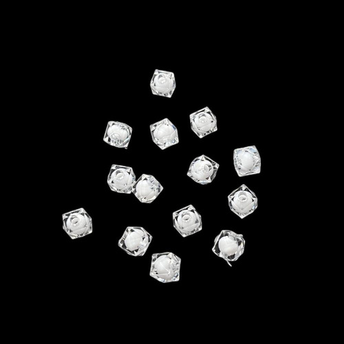 190pcs 8mm Miçanga Quadrado Cor Transparente Branco Interno Cor Branco Transparente Diâmetro 8 Mm