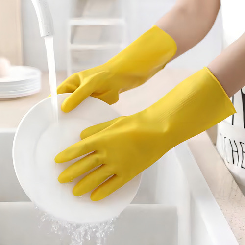 Kit 12 Par Luva Multiuso Látex Limpeza Impermeável Reforçada