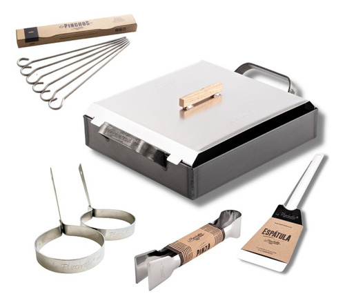 Plancha La Planchetta Kit Esp+pinza+moldes+pinchos Color Gris Oscuro De 2.5l