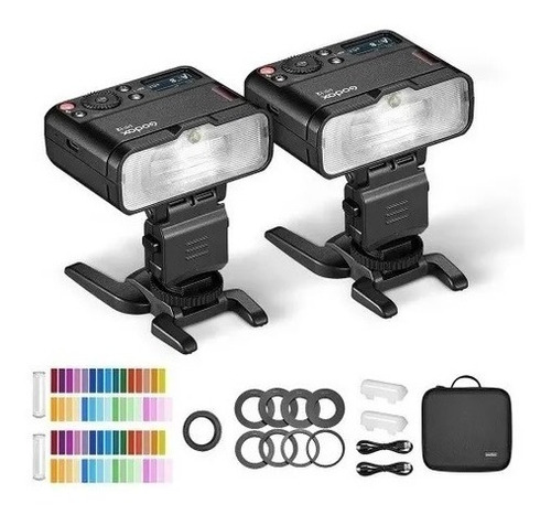 Kit Flash Macro Duplo Godox Mf12 Ttl Universal + Anel Lente