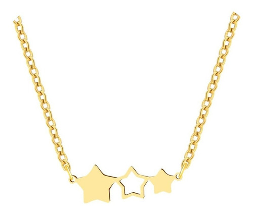 Collar Para Mujertres Estrellas Joya Plata Enchapada Oro 18k