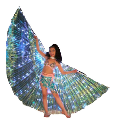 Imagen 1 de 10 de Alas Led Niñas Danza Arabe Wings Bellydance Odalisca Capa 