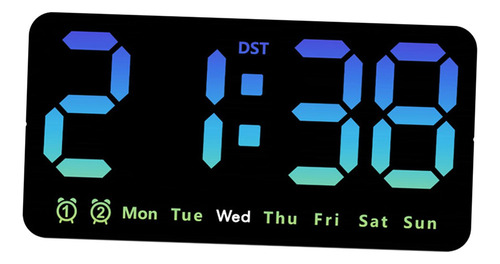 Reloj Despertador Digital, Reloj De Pared Regulable, Azul