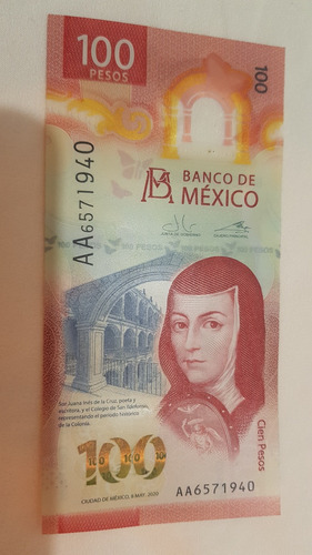 Billete Nuevo 100 Pesos Aa Año 2020