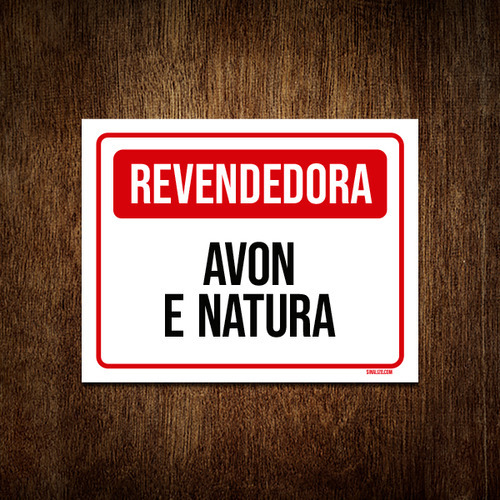 Kit 5 Placa Sinalização - Revendedora Avon Natura