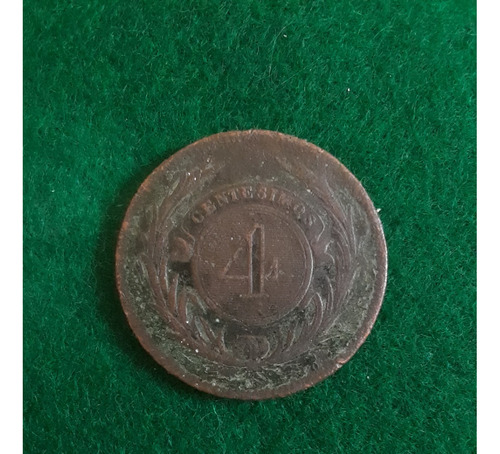 Moneda Uruguay 4 Centésimos 1869