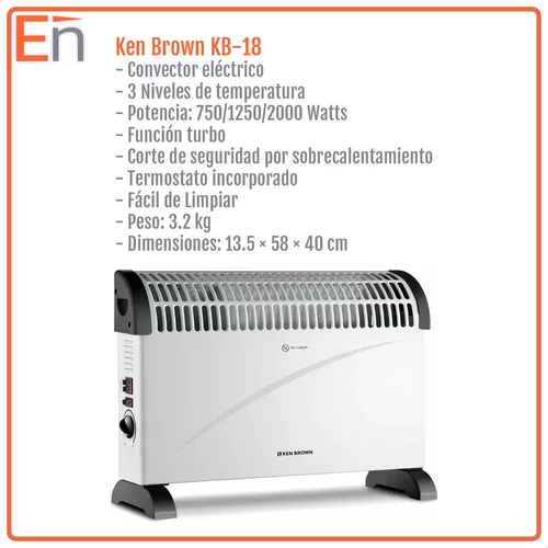 Convector Electrico Ken Brown Kb18 Funcion Turbo