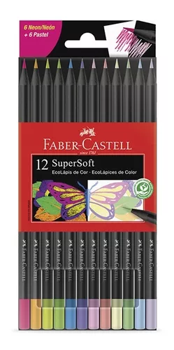 LAPICES FABER CASTELL SUPERSOFT x 12 METALICOS - Tomy