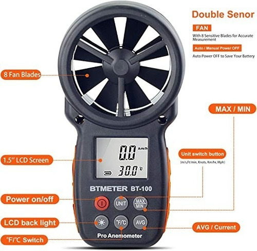Anemometro Digital Btmeter -100wm