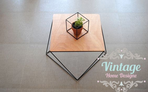 Imagen 3 de 9 de Mesa De Centro Auxiliar Metálica Y Madera