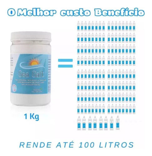 Cloreto De Sódio 1kg Lavagem Nasal Soro Fisiológico Pó Kit 3 Branco