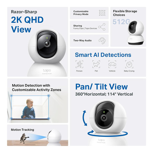 Camara Seguridad Tp-link 360 Int Tapo C220 Alexa Google