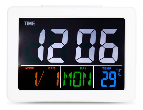 Reloj Despertador Lcd, Pantalla A Color Grande Reloj Electró