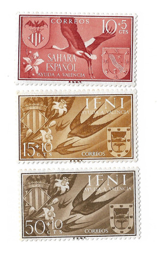  Ifni 1958 Col Española Aves Migratorias Serie Mint 116/18 