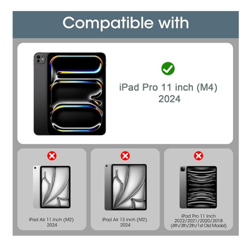 Funda Con Teclado Negro Para iPad Pro 11 M4 2024 Español