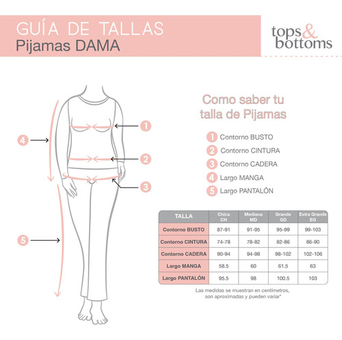 Pijama Mujer Tops & Bottoms Modelo 20370