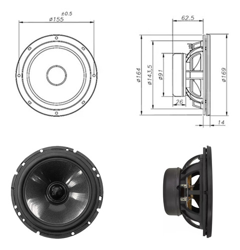 Kit 2 Vias Som Automotivo Bravox 2 Cs60 Bk 130 Rms
