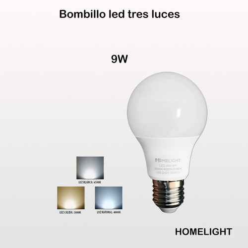 Bombillo Led Tres Luces 9w Homelight