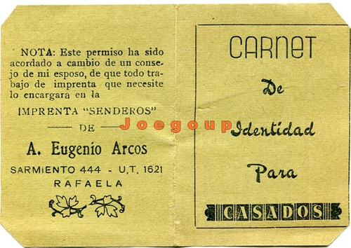 Carnet Identidad Casados Imprenta Arcos Rafaela Santa Fe