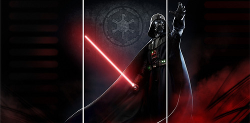 Cuadro Poster Mosaico Star Wars Darth Vader 2 120x60cms Hd