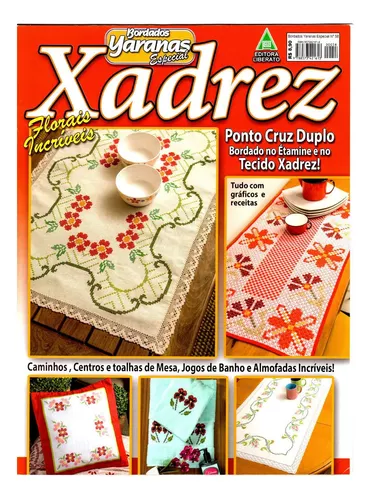 Kit 9 Revistas Bordado Tecido Ponto Xadrez & Crochê