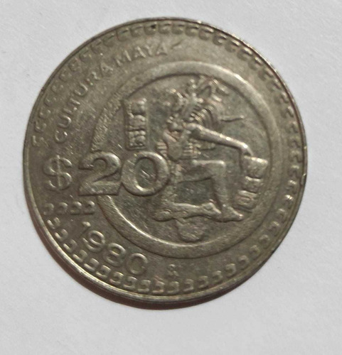 Moneda De 20 Pesos Cultura Maya De 1980