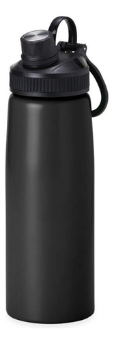 Garrafinha 900ml Aço Inox Academia Com Alça P/ Transporte Cor Preto