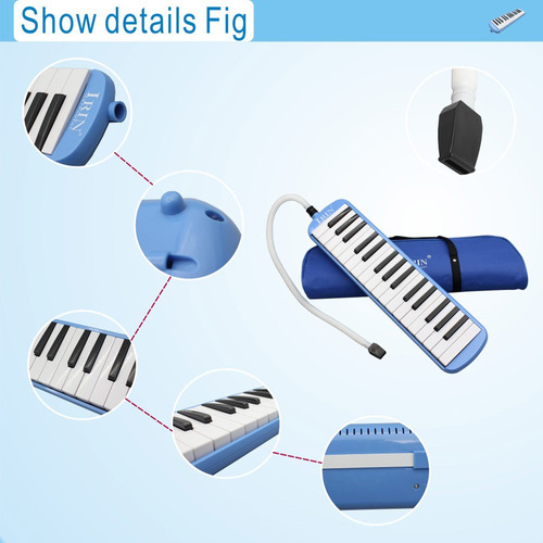 un instrumento musical ideal de regalo para los amantes de la música principiantes Cutogain con bolsa de transporte. Melódica de 32 teclas de piano 