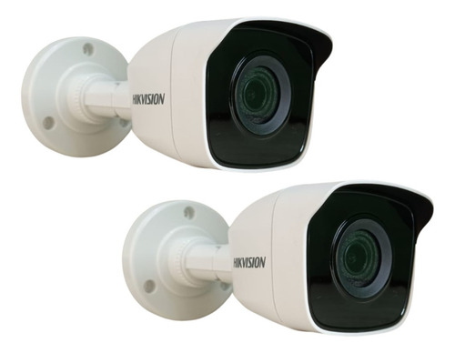 Kit 2 Cameras Bullet Hikvision 20m Lente 2,8mm 720p 4 Em 1