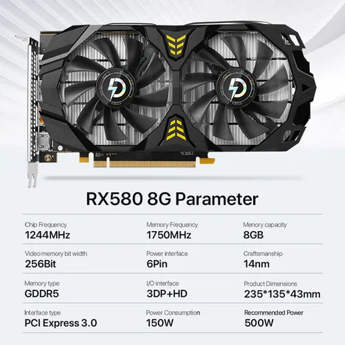 Tarjetas Gráficas Peland Rx 580 8gb Gddr5 Tarjeta De Video G