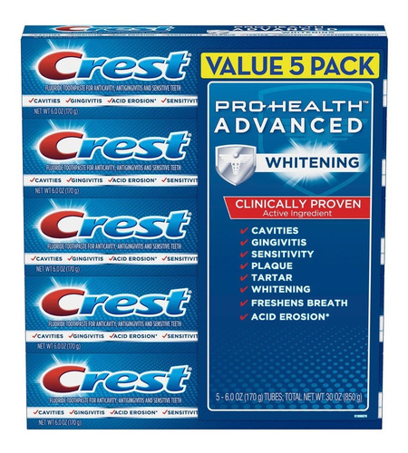 Pasta De Dientes Crest Pro Health Whitening, Paquete De 170