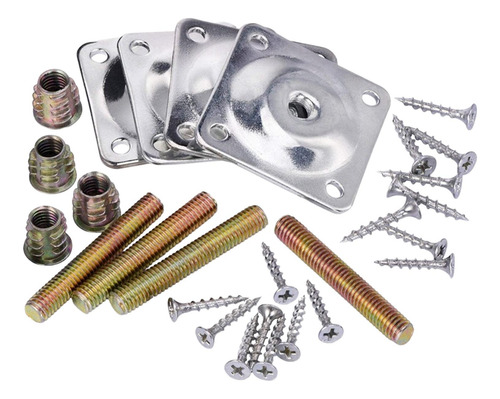 4 Placas De Montaje De Patas De Metal Para Montaje 4 Piezas