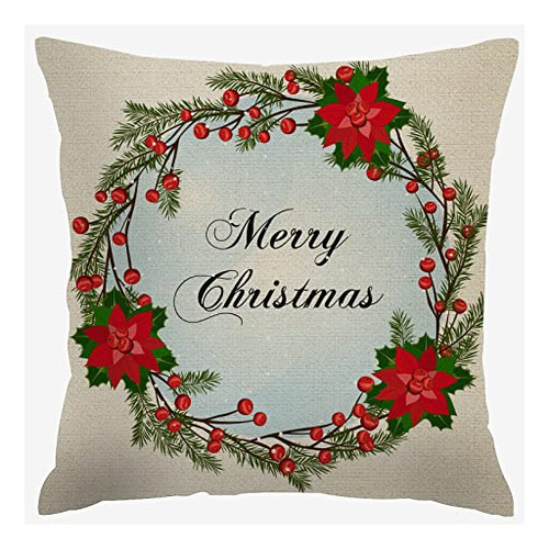 Merry Christmas Throw Pillow Covers 18 X 18 Inch,fir An...