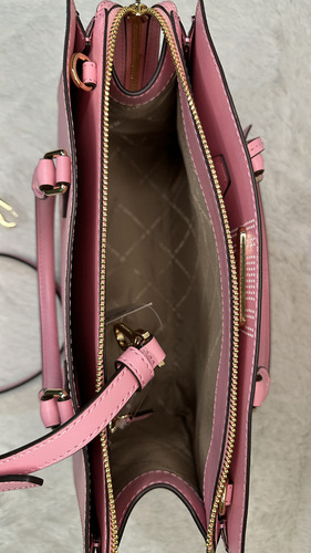 Bolsa Satchel Sheila Michael Kors Strap Crossbody Acabado De Los Herrajes Oro Color Rosa Correa De Hombro Rosa Diseño De La Tela Lisa