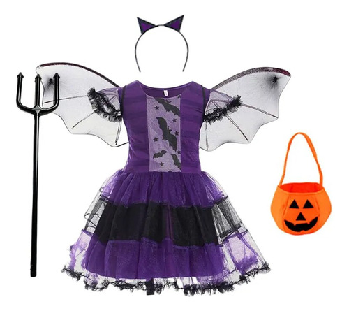 Vestido De Princesa De Bruja Vampira Para Niñas Y Niños