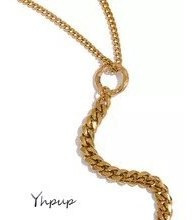 Yhpup-cadena De Color Dorado Para Mujer, Collar Llamativo De