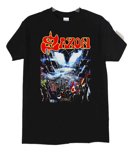 Polera Saxon Rock The Nations 1986 Metal Abominatron