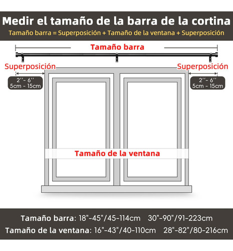 Cortinero Expandible A Maximo 2.3m De Metal Barra De Cortina