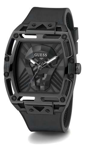 Reloj pulsera Guess GW0500G2 con correa de cuero genuino/silicona color negro