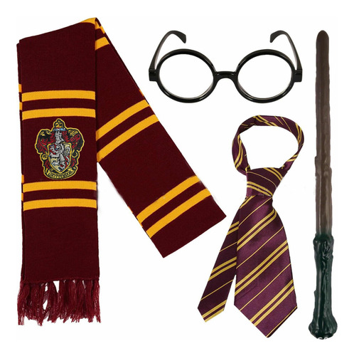 Cosplay Harry Potter Gafas Bufanda Varita Corbata