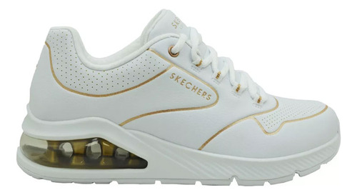 Tenis Mujer Skechers  Uno 2 Golden Trim - Blanco