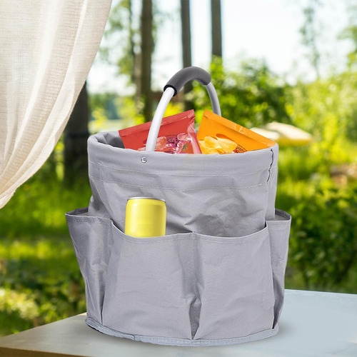 Cesta De Picnic De Gran Capacidad Bolsa De Aseo Para Gris