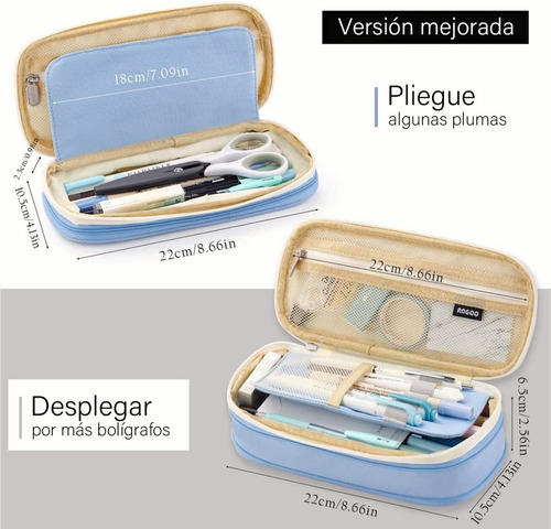 Estuche De Lápices Doble Capa De Gran Capacidad Organizador