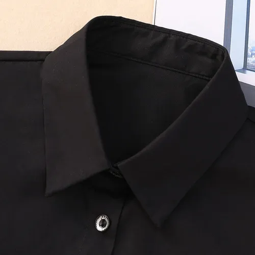 Suéter Tipo Blusa De Algodón Con Cuello Falso Ol, Camisa Des