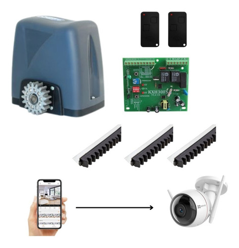 Kit De Motor Para Portón Eléctrico Dznano 600 Kg+camara Wifi