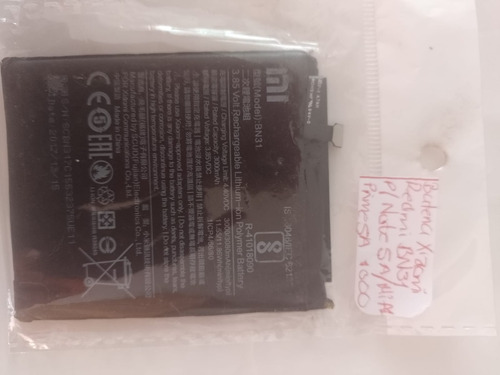 Bateria Xioami Redmi Bn31 P/ Prime5a,note5a